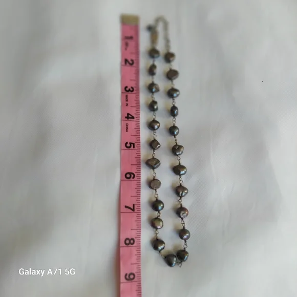 Silpada Iridescent Gray Freshwater Pearl  Necklace 925 Silver - Picture 7 of 10